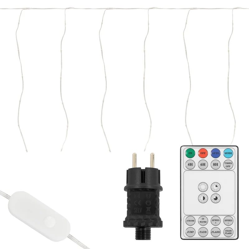 ECD Germany | LED Lichtervorhang 3 / 6 m mit 120/240 LEDs Warmweiß IP44 Timer