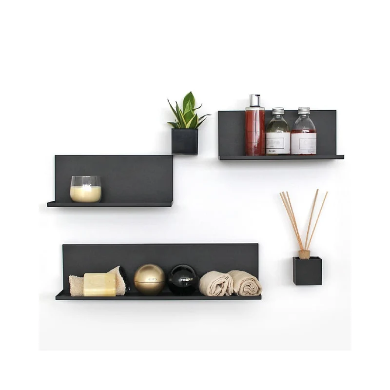 KalaMitica® Magnetisches Wandregal "Kostas", 30cm, Schwarz