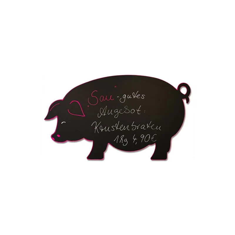 Kreidetafel "Schwein" ohne Rahmen, 92x52cm, Outdoor