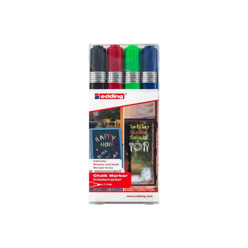Edding® Kreidemarker 4095, 2-3mm, 4er-Set (Farbig)