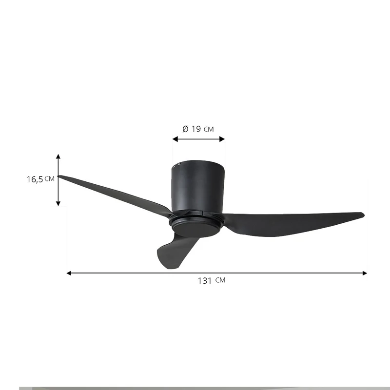 B-Ware Lindby Deckenventilator Aulo schwarz DC leise Ventilator Ø123cm für bis zu 20m²