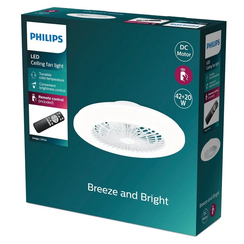 B-Ware Philips Lighting Amigo Deckenventilator 20 W 42 W 490 mm x 137 mm Ventilator