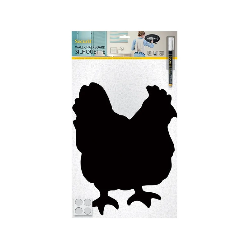 Securit® Wandkreidetafel Silhouette Chicken, 37x27cm