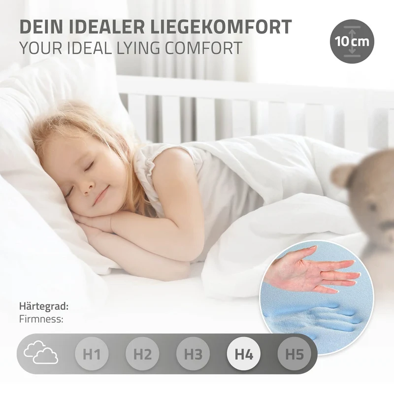 Kinderbett Hausbett 90x200 cm Weiß aus Kiefernholz inkl. Matratze H-10cm Rausfallschutz Dach und Lattenrost ML-Design