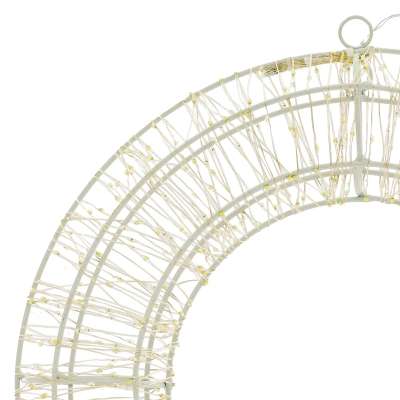 ECD Germany | LED Weihnachtkranz Warmweiß LED's inkl. Timer Weihnachtsbeleuchtung Weihnachtsdeko