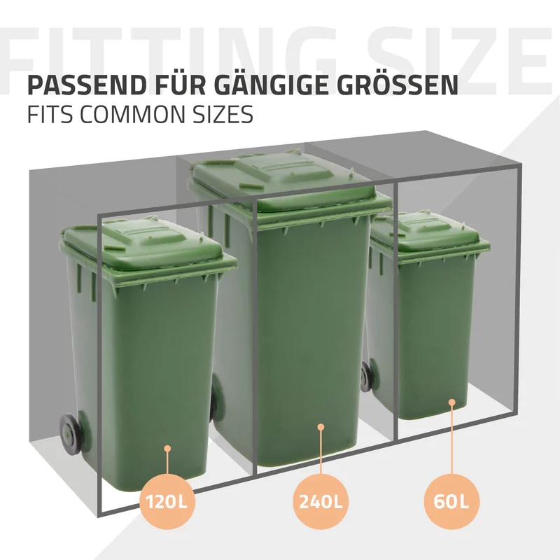 Mülltonnenbox 1er bis 240L 68x80x120 cm aus Stahl in Anthrazit ML-Design