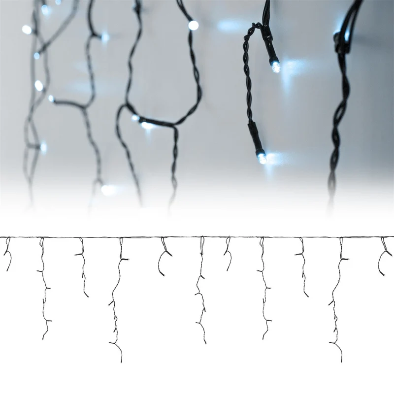 ECD Germany | LED Lichtervorhang IP44 LED Weihnachtsbeleuchtung Weihnachtsdeko Lichterkette Innen/Außen Clusterlichterkette