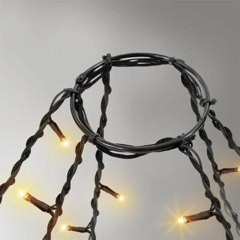 ECD Germany | LED Lichterkette Fahnenmastbeleuchtung Warmweiß Weihnachtsbeleuchtung Weihnachtsdeko