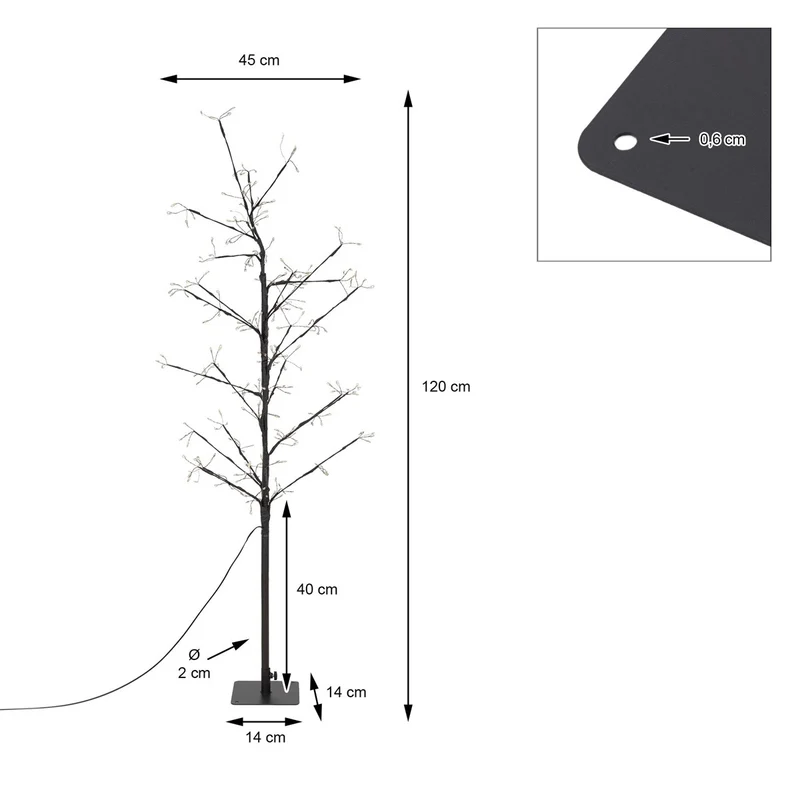ECD Germany | LED Weihnachtsdeko Baum mit Warmweißen LEDs, Weihnachtsbeleuchtung