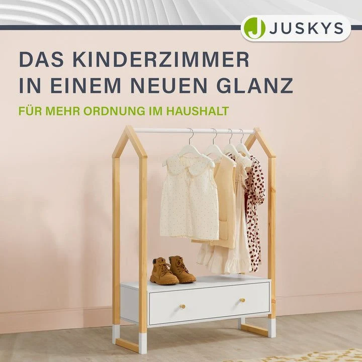 B-Ware Kinder Kleiderständer Filla Offene Garderobe mit Schublade und Ablage