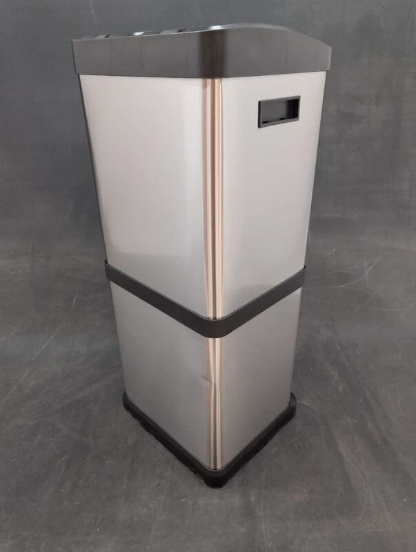 C-Ware hjh OFFICE Abfallsammler Mülltrennsystem CLEAN VII Mülleimer 32L Stahl silber