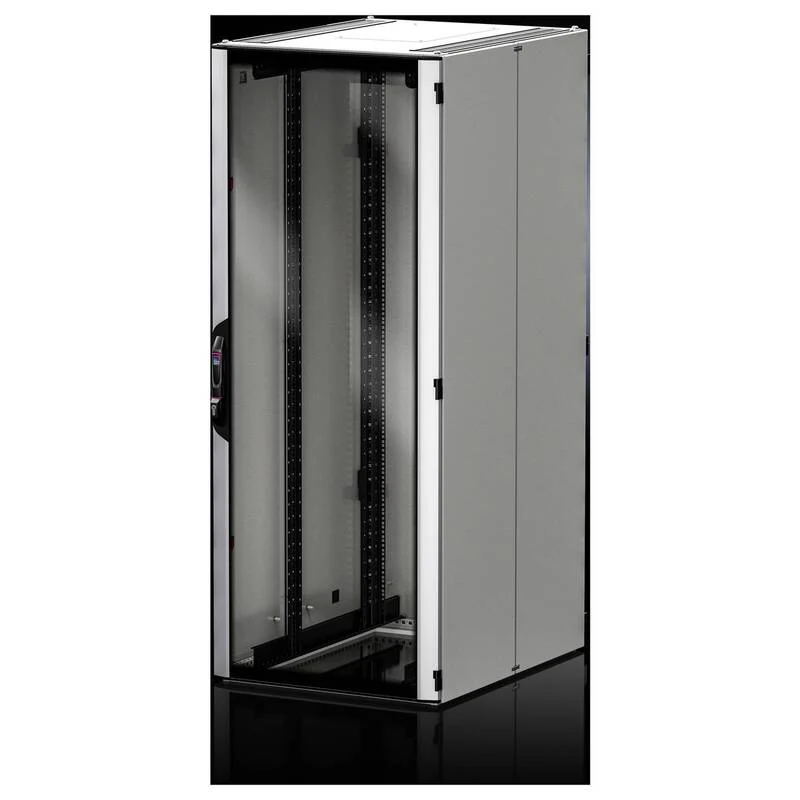 B-Ware Rittal Netzwerkschrank Sichttür Aluminium 19 Zoll 800x2000mm schwarz silber