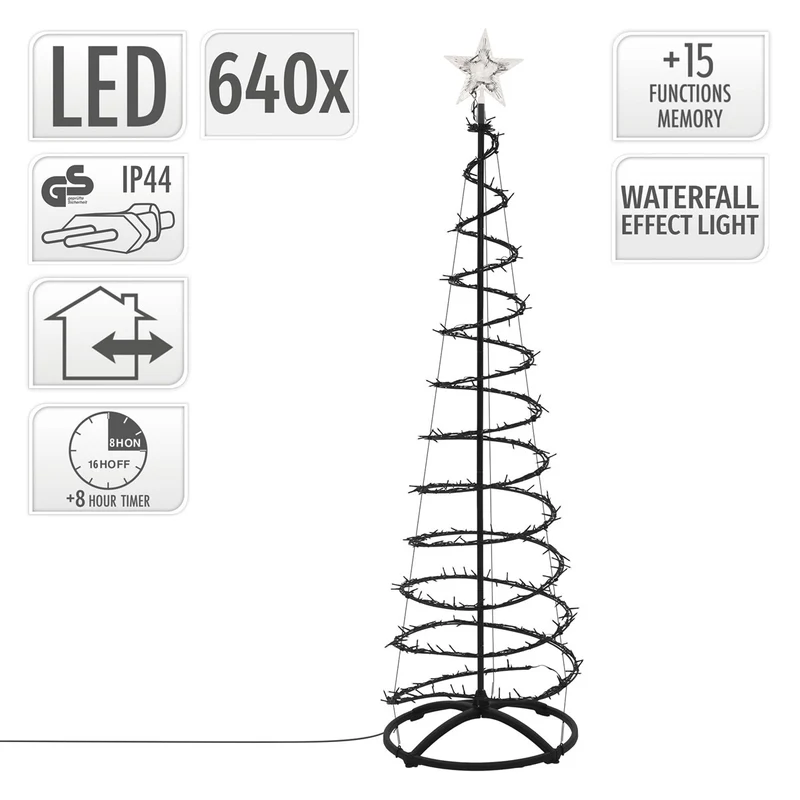 ECD Germany | LED Weihnachtsbaum mit Lichterkette, Weihnachtsdeko Innen/Außen, Warmweiß LEDs, Tannenbaum Lichterbaum Weihnachtsbeleuchtung