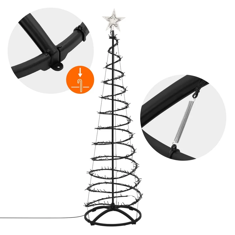 ECD Germany | LED Weihnachtsbaum mit Lichterkette, Weihnachtsdeko Innen/Außen, Warmweiß LEDs, Tannenbaum Lichterbaum Weihnachtsbeleuchtung
