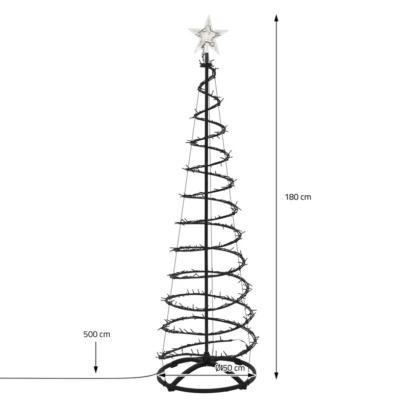 ECD Germany | LED Weihnachtsbaum mit Lichterkette, Weihnachtsdeko Innen/Außen, Warmweiß LEDs, Tannenbaum Lichterbaum Weihnachtsbeleuchtung