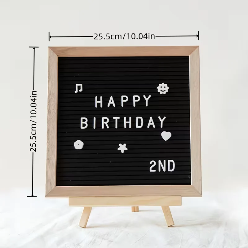 Filz Letterboard Schwarz mit Holzstaffelei & 340 Buchstaben
