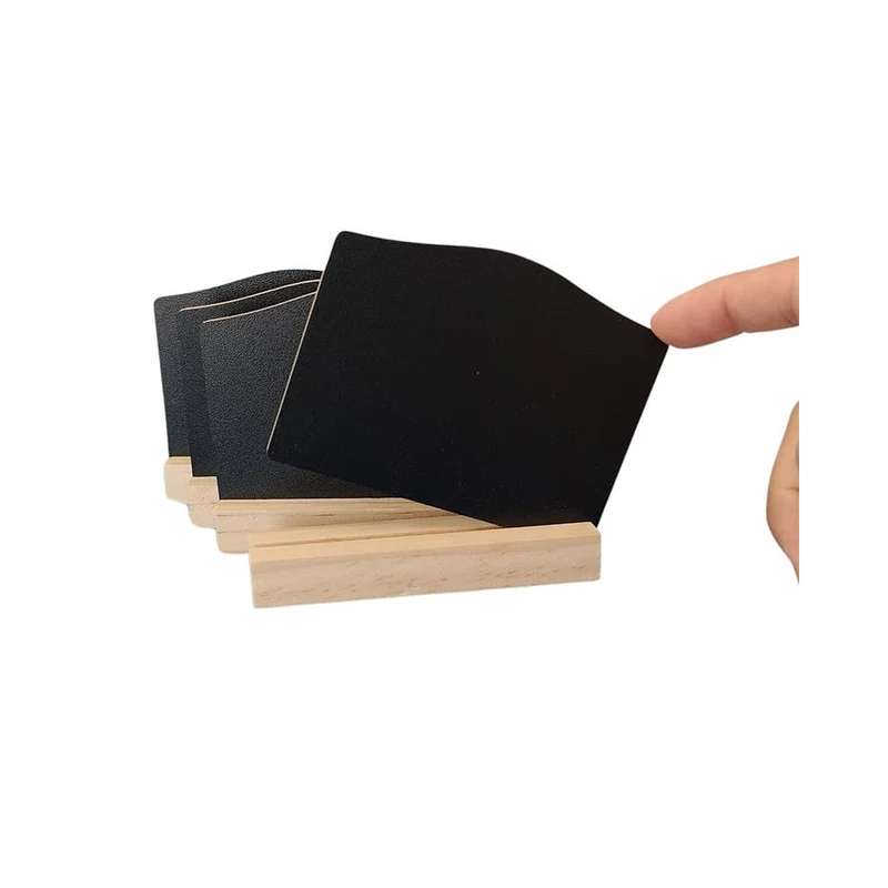 Tischkreidetafel "Mini" mit Holzsockel, 10er-Set, 10x8cm