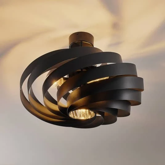 B-Ware Euluna Vento Deckenleuchte Deckenlampe Hängelampe Lampe Leuchte schwarz Ø 60 cm