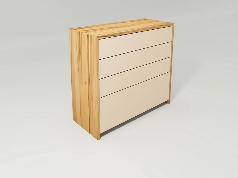 Kommode Lunetto - Leichtigkeit durch Holz und Farbglas