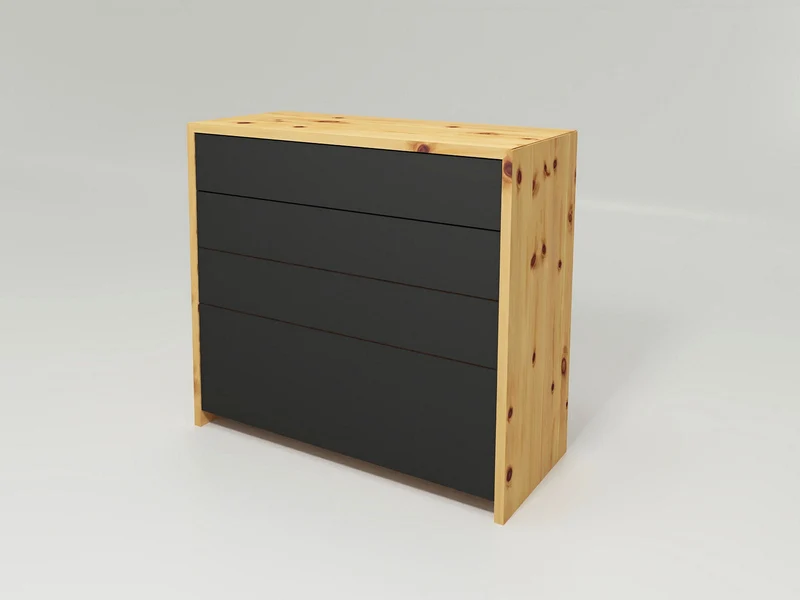 Kommode Lunetto - Leichtigkeit durch Holz und Farbglas