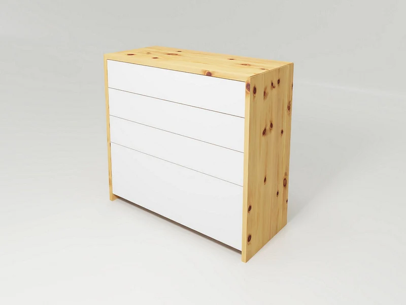 Kommode Lunetto - Leichtigkeit durch Holz und Farbglas