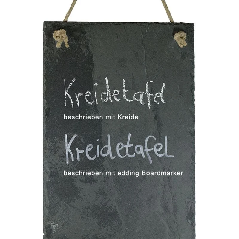 Schiefertafel Anthrazit, mit Ablage & Kordel, 30x60cm
