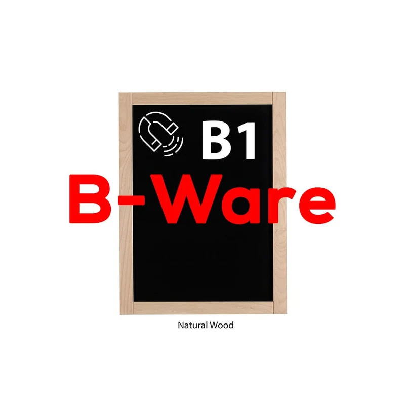 Kreidetafel Magnetisch, B1, Holzrahmen Slide-In, Natur (B-Ware)