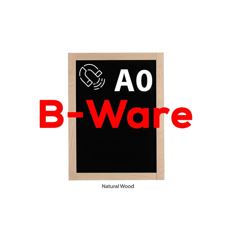 Kreidetafel Magnetisch, DIN A0, Holzrahmen Slide-In, Natur (B-Ware)
