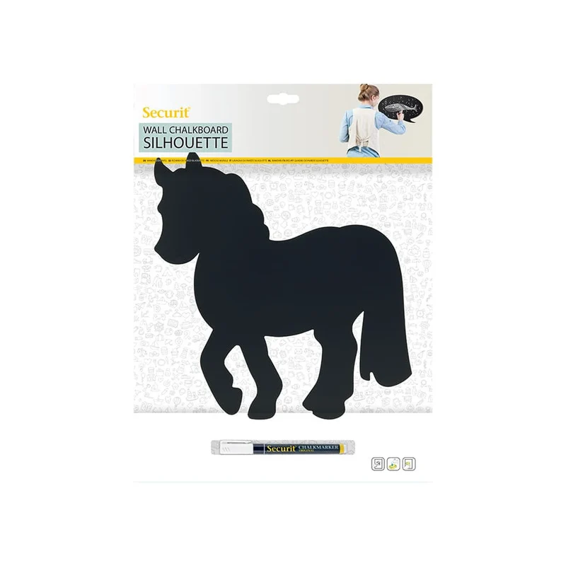 Securit® Wandkreidetafel Silhouette Pony, 33x28cm