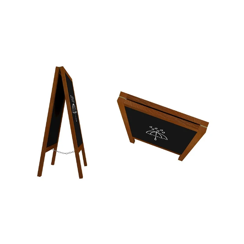 Massive Gehwegkreidetafel, 65x118cm, Dunkelbraun, Outdoor