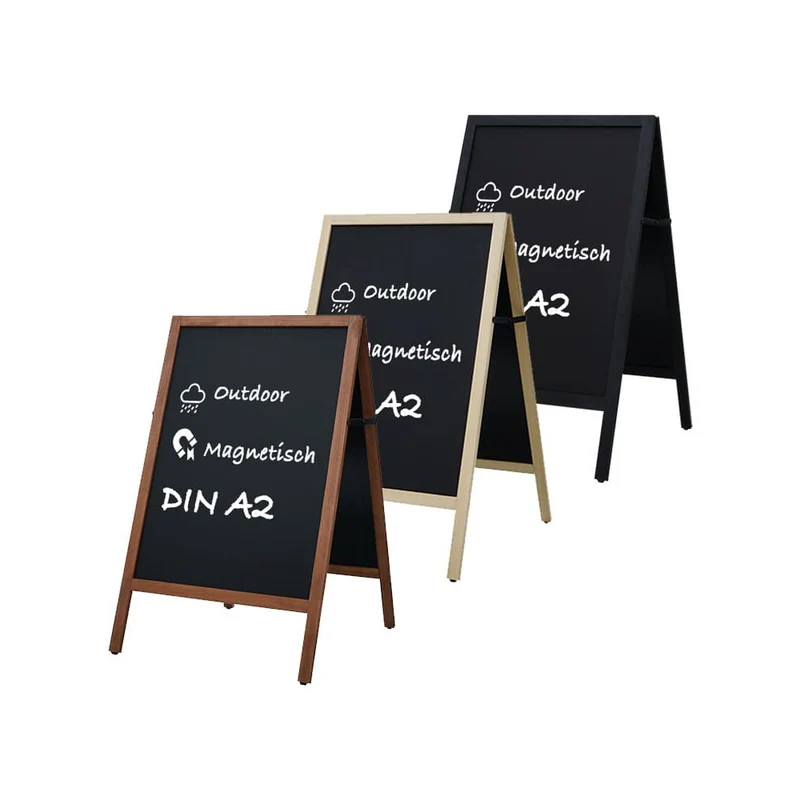 Holz Gehwegkreidetafel A2 – Magnetisch, Outdoor