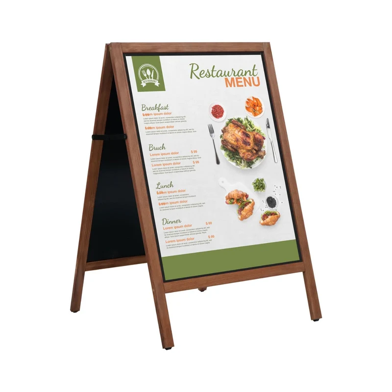 Holz Gehwegkreidetafel A2 – Magnetisch, Outdoor