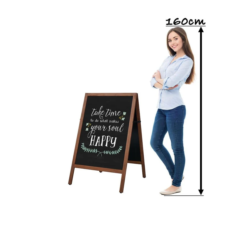Holz Gehwegkreidetafel A2 – Magnetisch, Outdoor