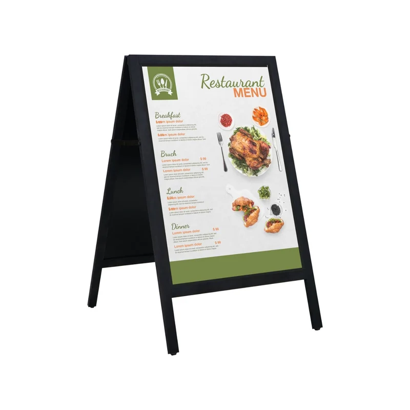 Holz Gehwegkreidetafel A2 – Magnetisch, Outdoor