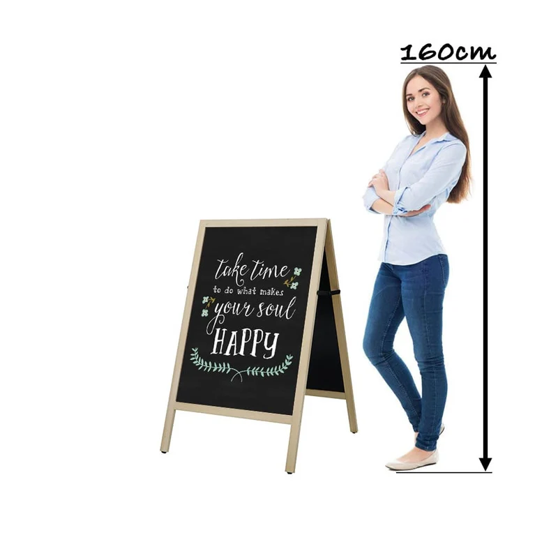 Holz Gehwegkreidetafel A2 – Magnetisch, Outdoor