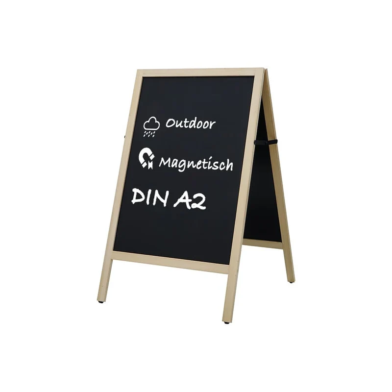 Holz Gehwegkreidetafel A2 – Magnetisch, Outdoor