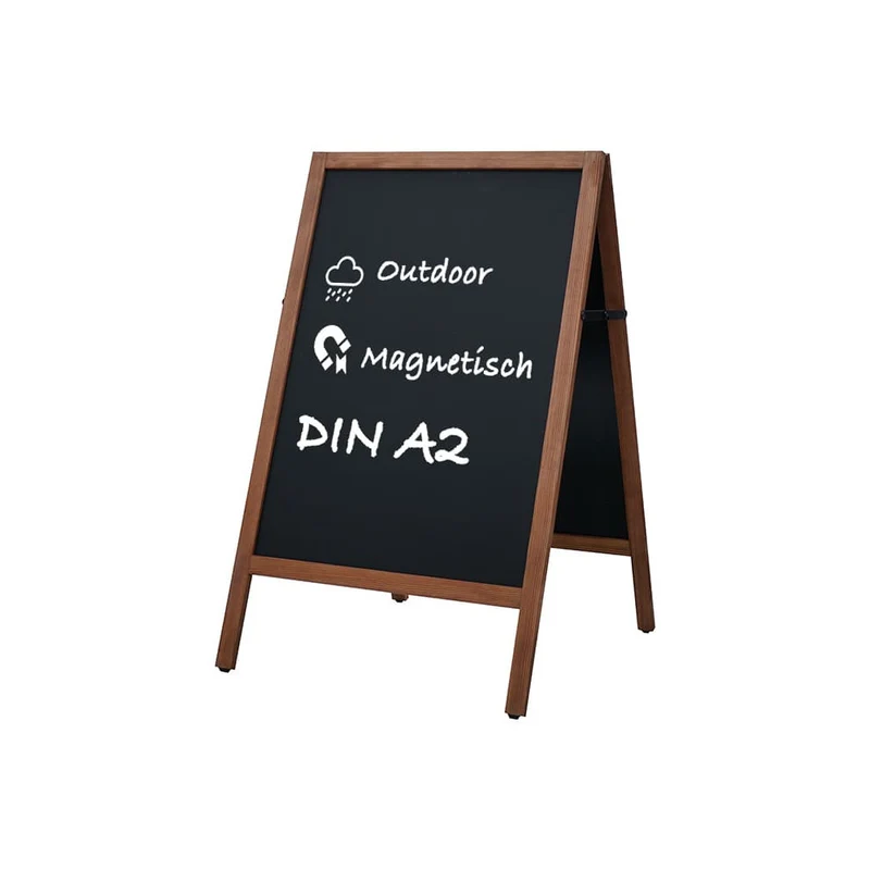 Holz Gehwegkreidetafel A2 – Magnetisch, Outdoor