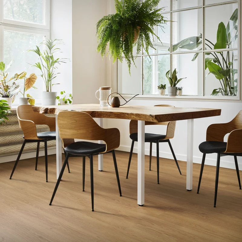 B-Ware 4er Set Tischbeine I-Design 72 cm Weiß glänzend aus pulverbeschichtetem Stahl eckig Profil 4x4 cm Höhenverstellbare Möbelfüße 1-4 cm ML-Design