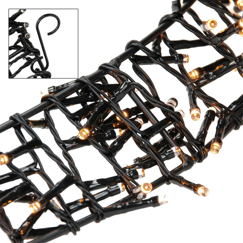 ECD Germany | LED Weihnachtskranz, aus Metall, Warmweiß Kranz Lichterkranz Weihnachtsdeko mit Lichterkette Weihnachtsbeleuchtung Außen