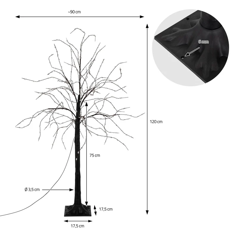 ECD Germany | LED Weihnachtsbaum mit warmweißen LEDs Künstlicher Dekobaum mit Lichterkette, Weihnachtsbeleuctung