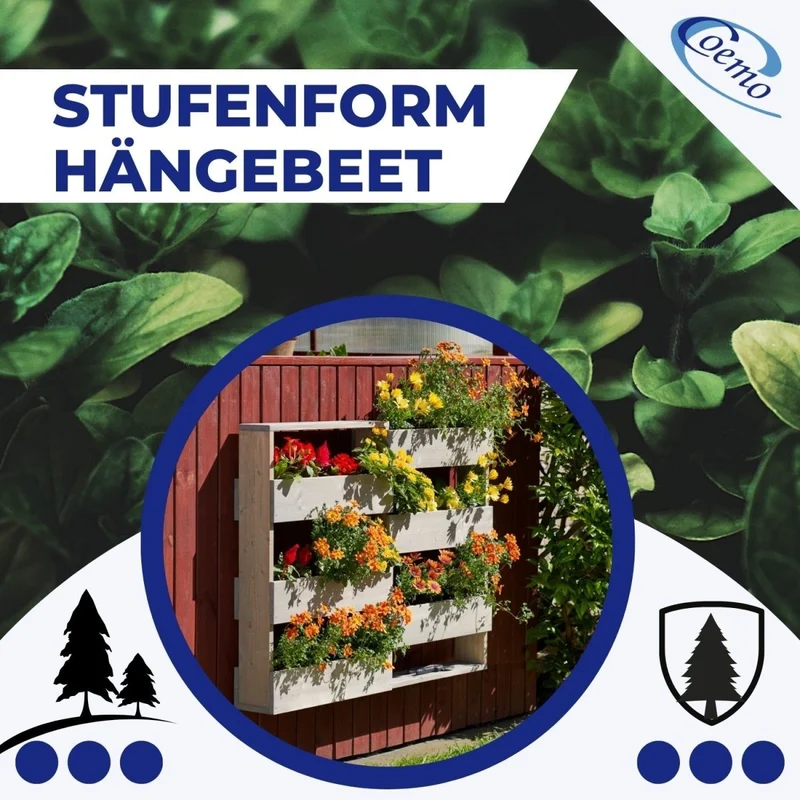Coemo Vertikalbeet Riga Kräuterbeet Holz 6 Pflanzkästen Wandmontage