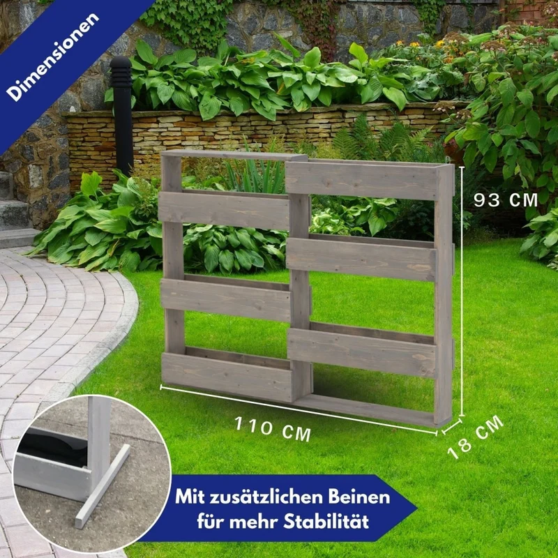 Coemo Vertikalbeet Riga Kräuterbeet Holz 6 Pflanzkästen Wandmontage