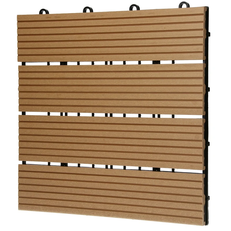 B-Ware Terrassenfliesen 30x30 cm 11er Set für 1m² Teak aus WPC