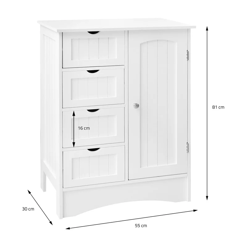 B-Ware Badezimmerschrank Badschrank Weiß 55x81x30 cm ML-Design