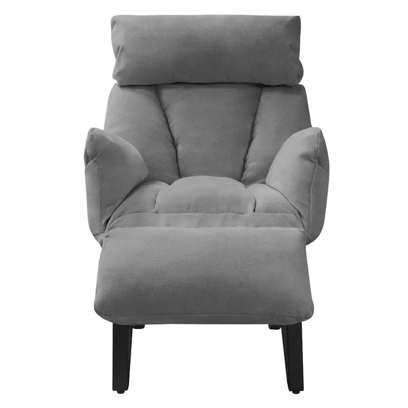 B-Ware Loungesessel mit Armlehnen Grau Relaxsessel mit Leinenbezug ML-Design