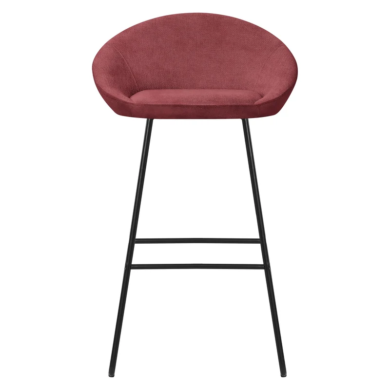 Barhocker 2er Set Rot 56x94x50 cm mit Rückenlehne und Fußstütze bis 120 kg ML-Design