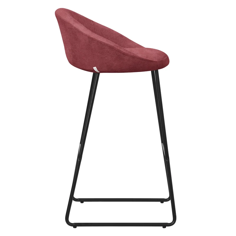 Barhocker 2er Set Rot 56x94x50 cm mit Rückenlehne und Fußstütze bis 120 kg ML-Design