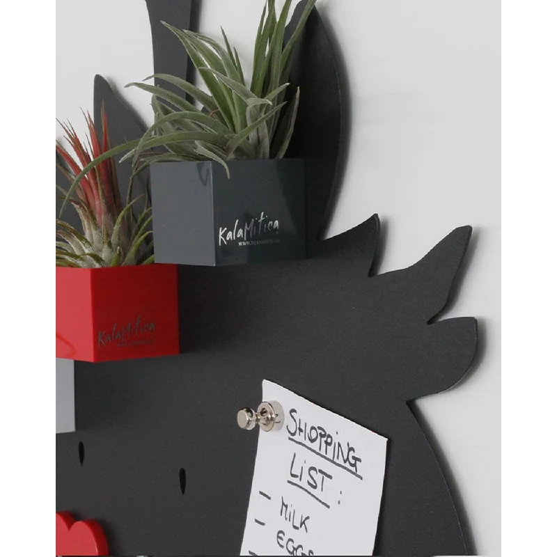 KalaMitica® Magnetische Kreidetafel "Erdbeere", 38x56cm, Schwarz/Anthrazit