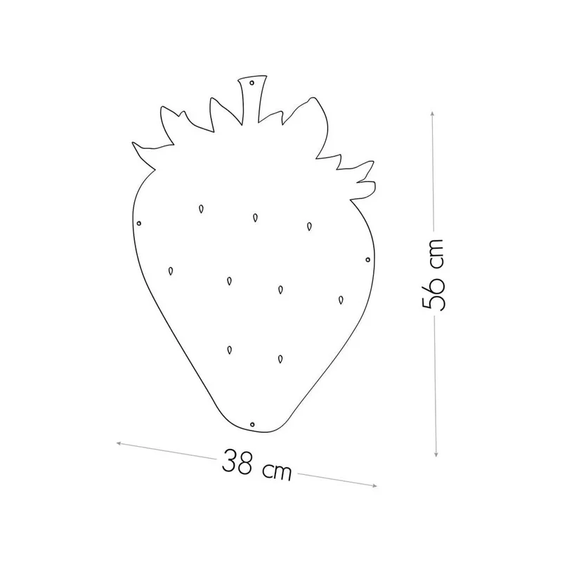 KalaMitica® Magnetische Kreidetafel "Erdbeere", 38x56cm, Schwarz/Anthrazit