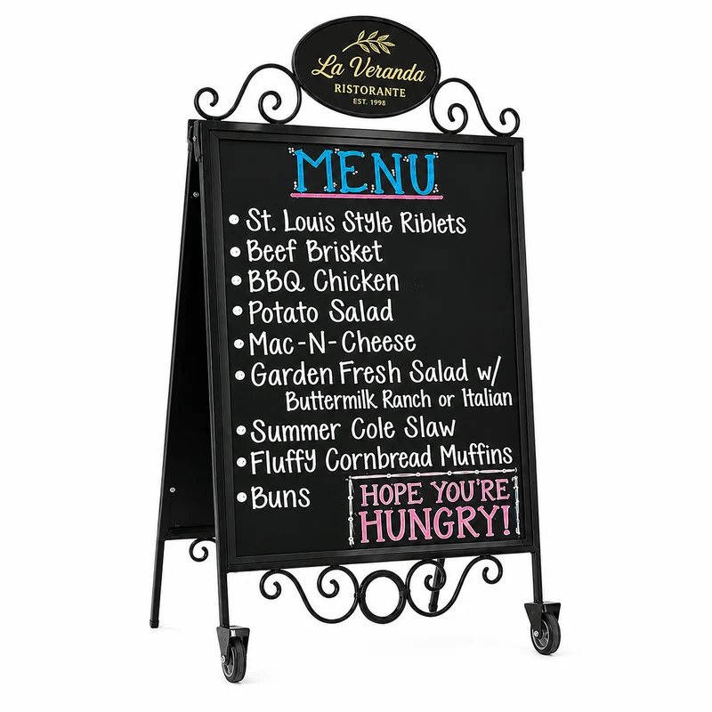 Heritage Sign Antik – Gehwegaufsteller mit Kreidetafel & Rollen